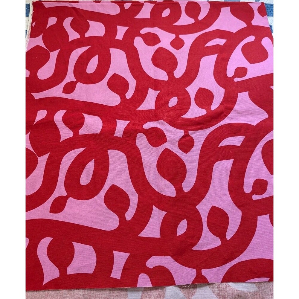 IKEA Flugblomster Fabric 2024 Cotton Interiors 1.6 Yd x 56" Red Pink Art Sweden